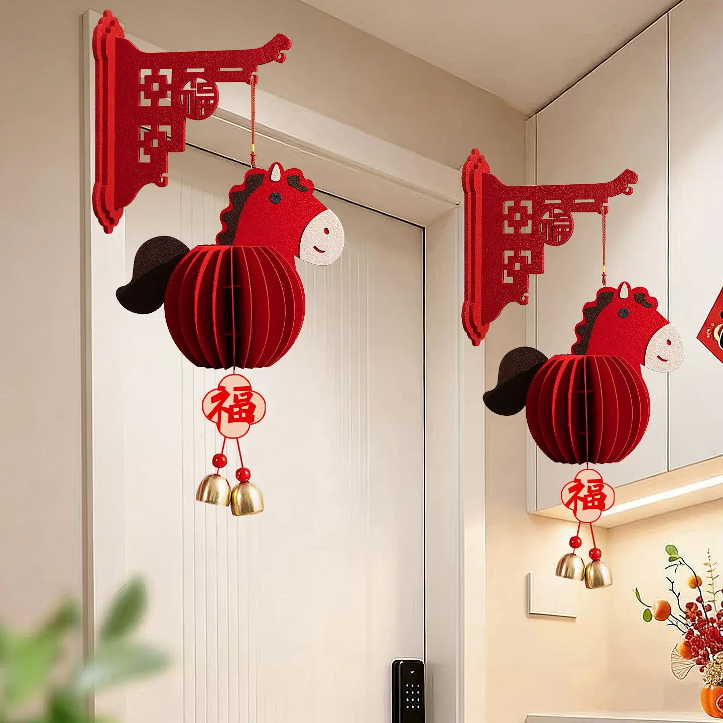 2026马年新年挂件新款客厅挂饰过年房门立体灯笼春节氛围布置装饰