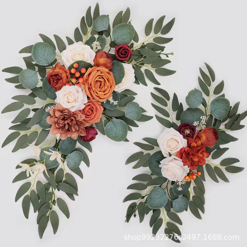 婚禮迎賓牌指示牌花藝仿真花拱門花門楣花桌花攝影裝飾婚慶用品