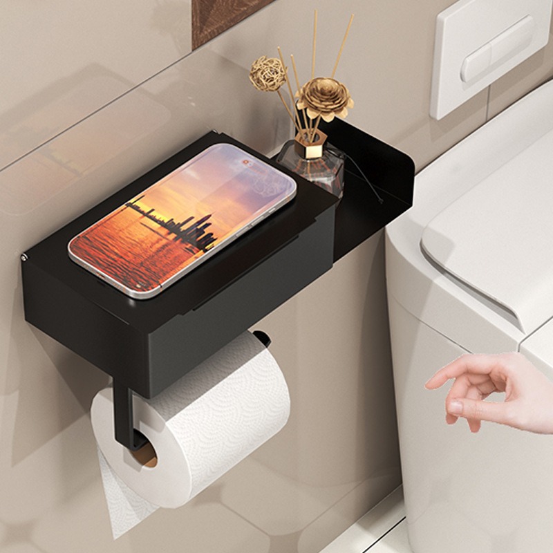 Transfronterizo sin perforación de inodoro estante de papel multifuncional estante de toallitas de baño estante de toallitas de inodoro estante de almacenamiento de teléfonos móviles