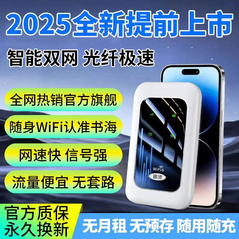 Портативный мобильный Wi‑Fi точка доступа 2025, WiFi6, ум переключение между двумя сетями, компактный 0.228 кг