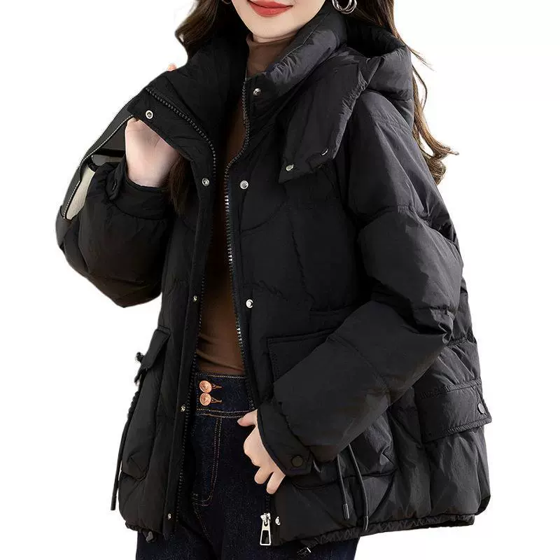 Winter down jacket with down, short hoody, Korean style