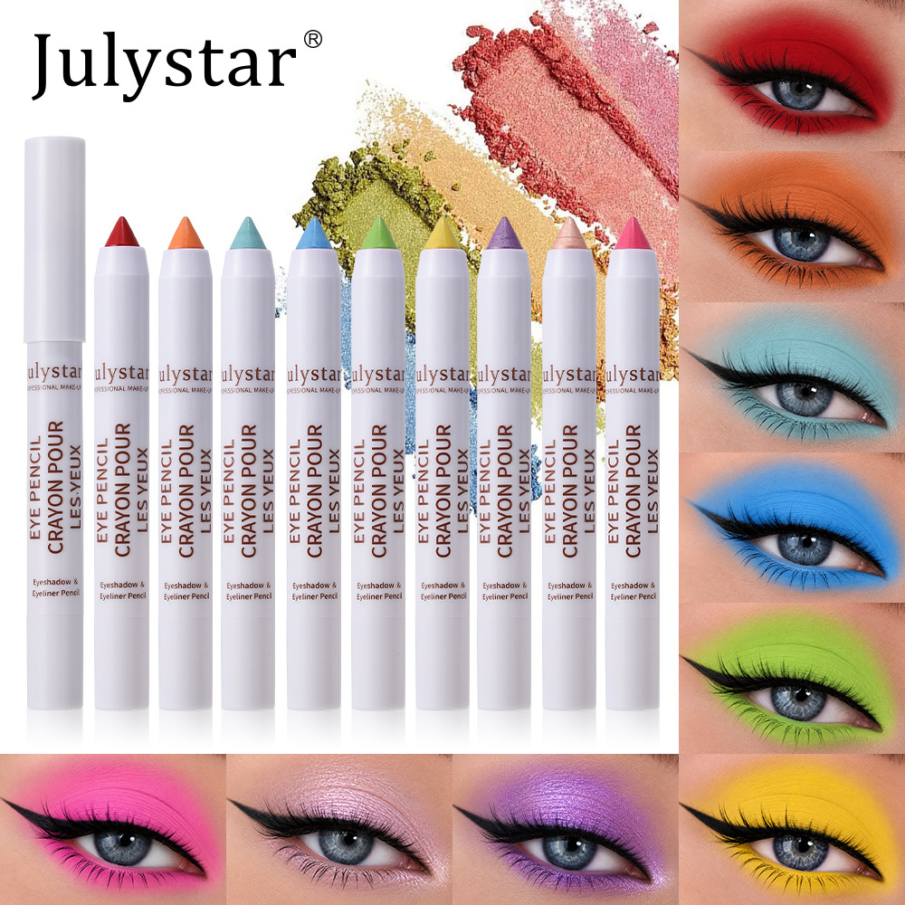 Cross-Border Supply of Colorful Multi-Color Eyeliner Sticks, Matte, Shimmering, Fine Glitter, Long-Lasting, Non-Smudging, Easy to Apply, High Color Payoff, in Stock