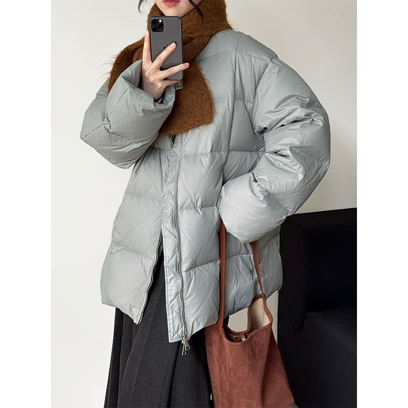 【Welfare Item, Non-Returnable】Namo Puff 90 White Duck down Jacket Korean Style Mid-Length down Coat for Women 2325