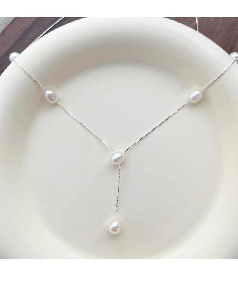 Sterling Silver Material Simple Style Solid Color Sterling Silver Polishing Pendant Necklace