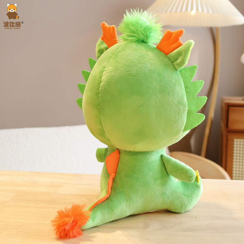 Bobbi oso suave lindo dragón año Zodiaco sentado pequeño dragón azul muñeca de peluche muñeca almohada muñeca transfronteriza máquina de agarre muñeca
