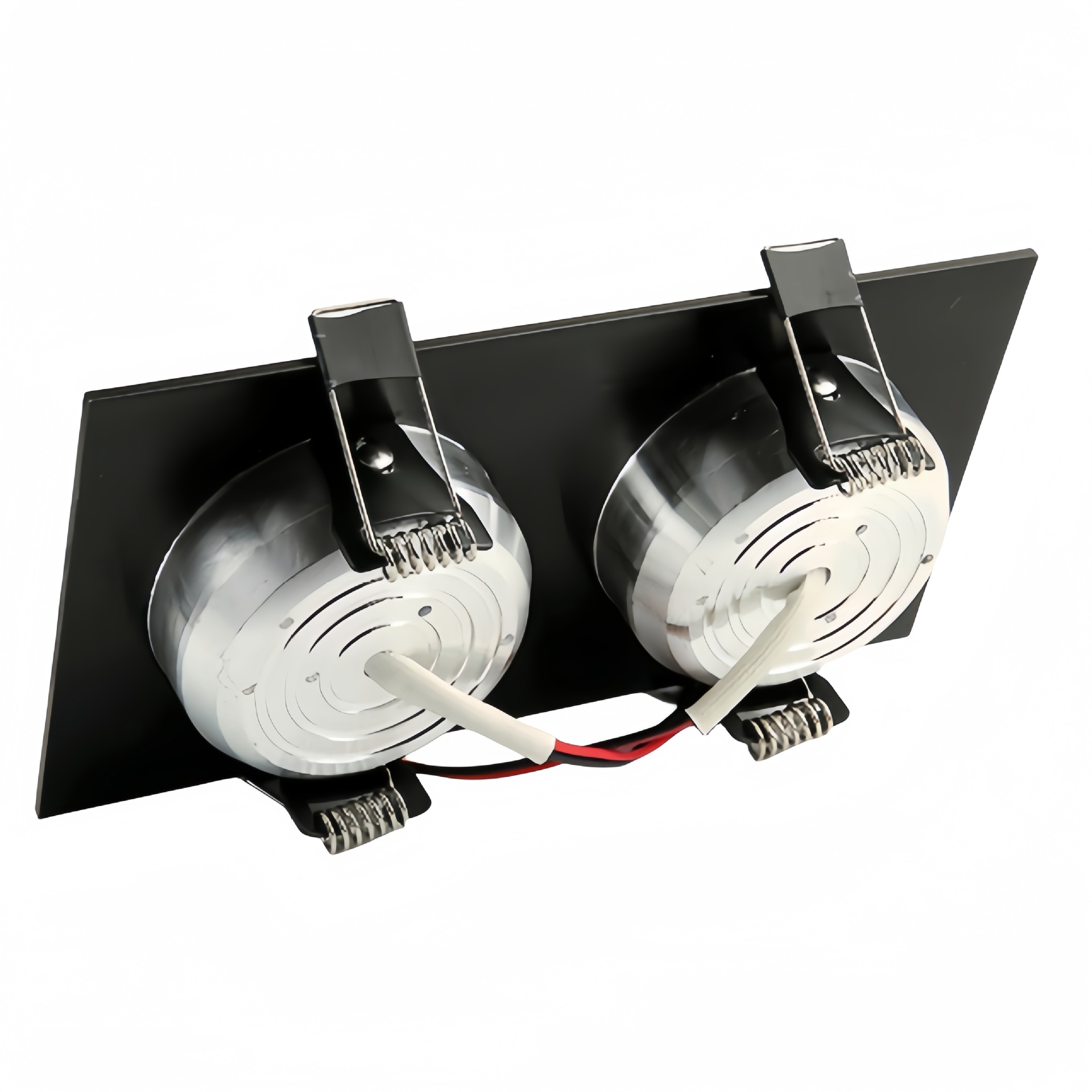 LED rectángulo cuadrado empotrado todo el downlight de aluminio blanco negro ultrafino oculto tres colores LED downlight de doble cabeza