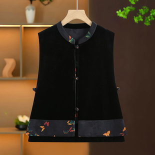 2024 New Autum Vest Women's Outer Wear Slimming Look Waist Round Neck Vest Double-Sided Vest Vest Autum and Winter