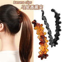 一字梅花夹扭扭夹 可爱侧夹女生精致洗澡盘发神器竖夹发饰diy