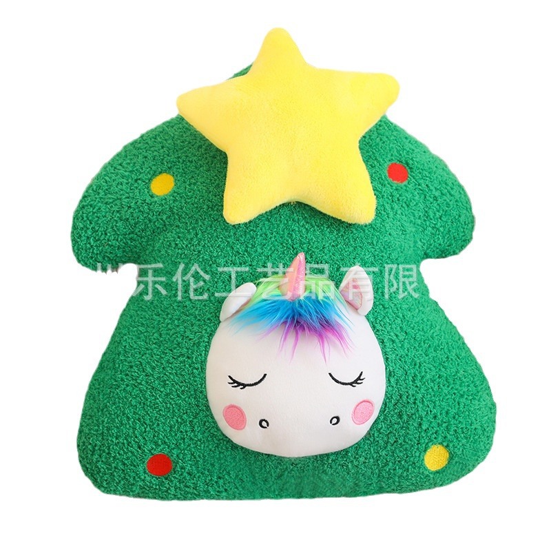 Explosiones de árbol de Navidad almohada adorable evento logotipo muñeca de tela patrón de estrellas regalos de Navidad para la novia