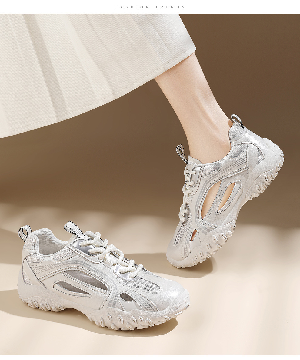 Giày sneaker nữ lưới rỗng thoáng khí mùa hè 2025 — JST 7216m màu, JST 7216 bạc chi tiết 12