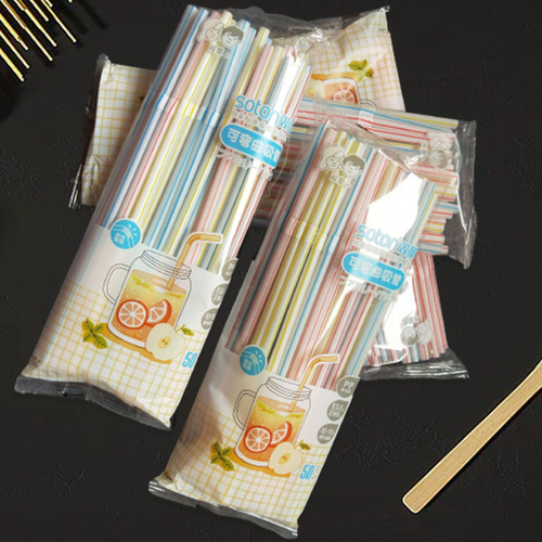 Discount double children's straws, Coke straws, bendable straws, disposable straws, food-grade plastic straws, one yuan supply