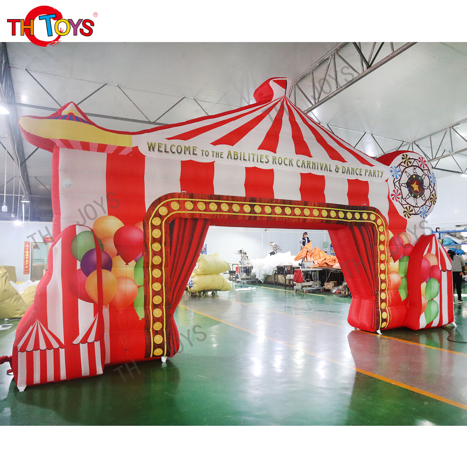 马戏团游乐园门招牌充气拱门气模 小丑卡通充气供门