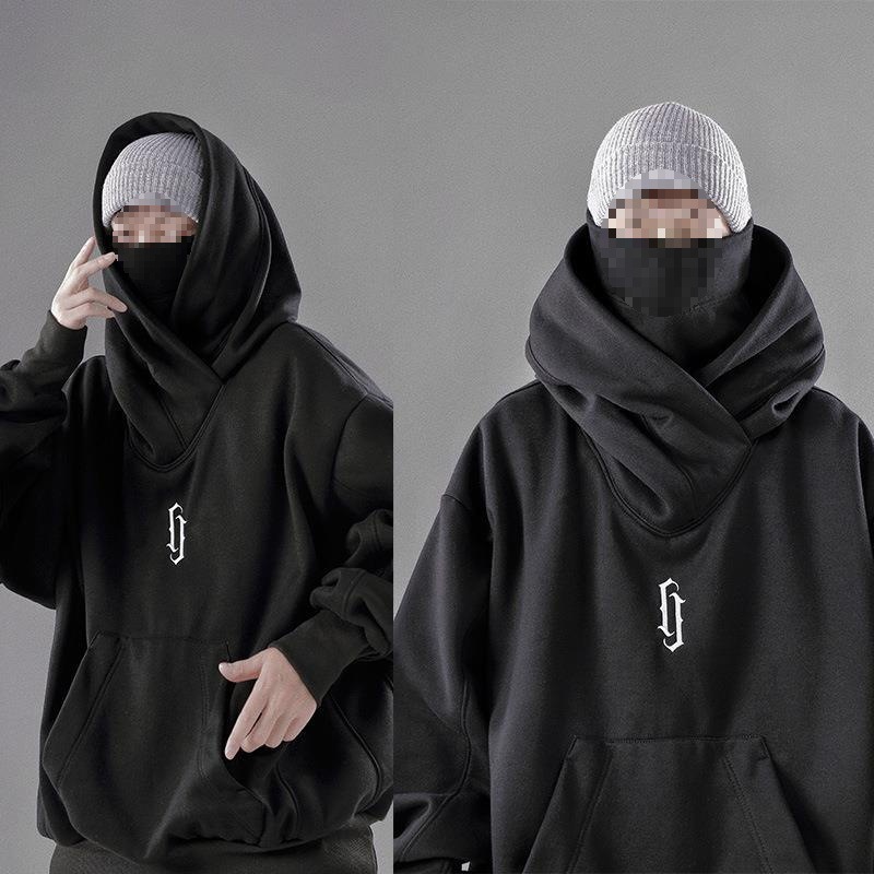 Europa y América hiphop retro encapuchado de cuello alto camisa de hombre de manga larga otoño y invierno suelta chaqueta de hip hop de alta calle de moda
