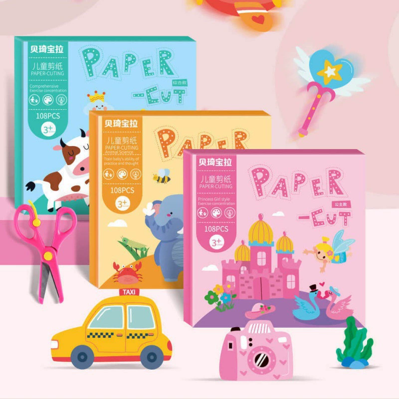 Детский набор для вырезания из бумаги в стиле принцессы для девочек ручной работы для детского сада, милые простые игрушки начального уровня, оптовая продажа