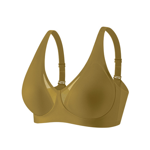 Live Broadcast Red Beautiful Back Large Size Seamless Underwear Without Wires Push-up and Pull-Up Sports Sexy Deep V Bra for Women Self-produced