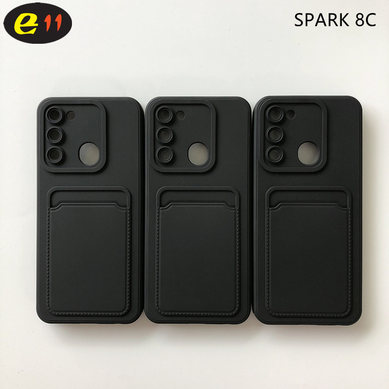 新款热销适用于TEC手机SPARK 8C手机壳磨砂卡包源头工厂直供