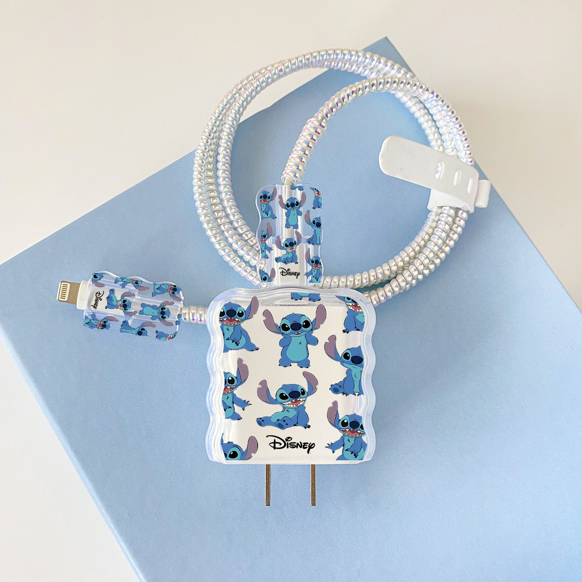 Apple 20w-A27 스티치 오버레이 헤드기어 + 물결선 클립 + 1m 레이저 흰색 로프 + 흰색 스트랩