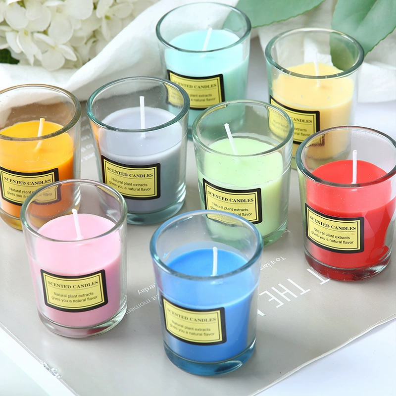 Gift box, aromatherapy, glass perfumed candle indoor