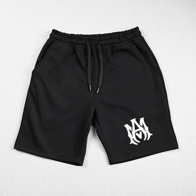 Trendy Niche Brand Amiri Men's Versatile Basketball Shorts Cotton Sweat-Absorbent Men's Black Running Shorts Casual Shorts Cross-Border