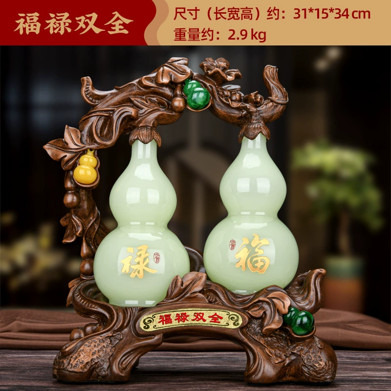 Fulu Ping An Liuli Jade Gourd Dairy Home Decoration Wine Cabinet TV Cabinet Reluctive New Home Opening Door Red gift products