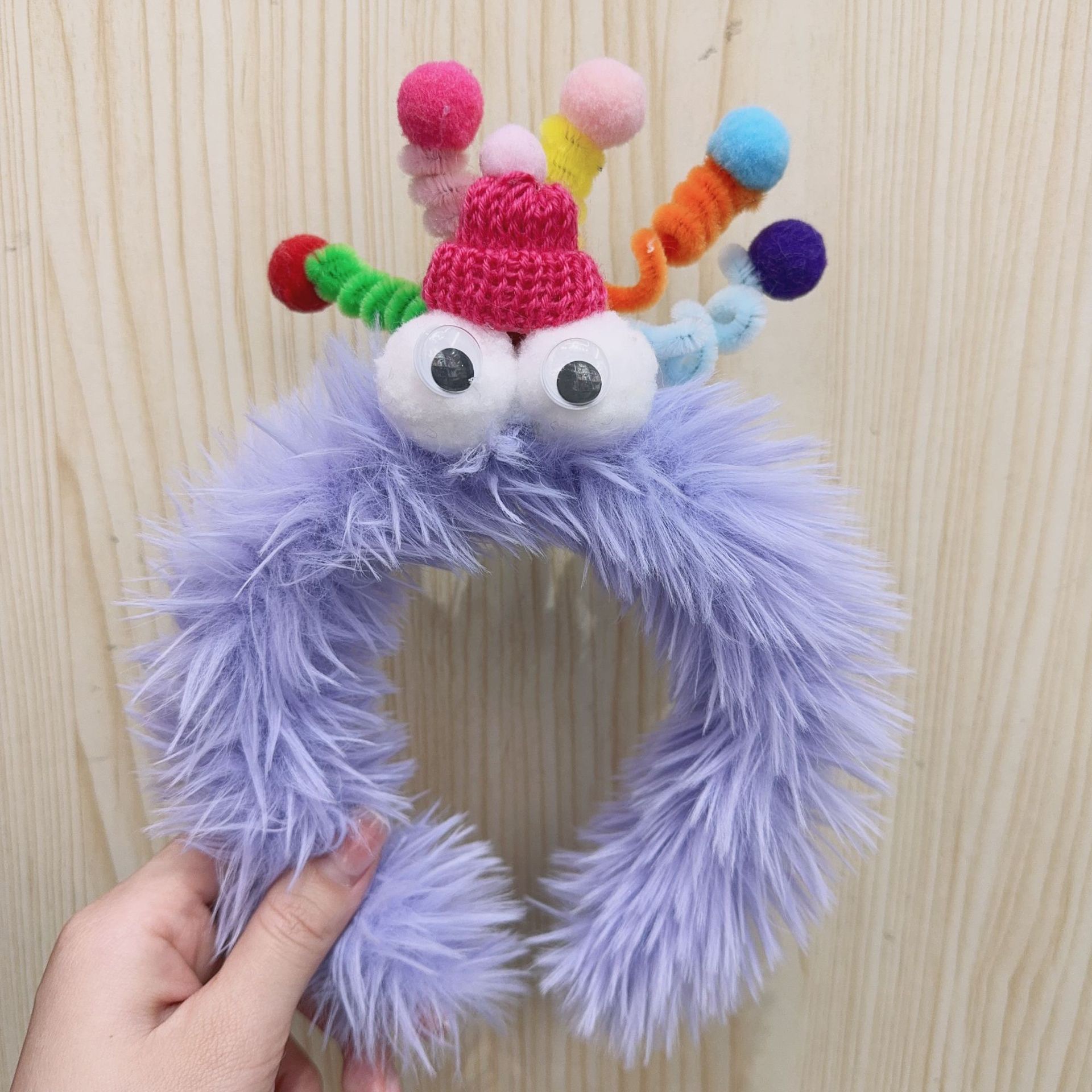 Caricatura verde rana correa de cabello mujer nuevo lindo gran ojo correa de cabello lavar la cara correa de cabello máscara de Navidad tocado