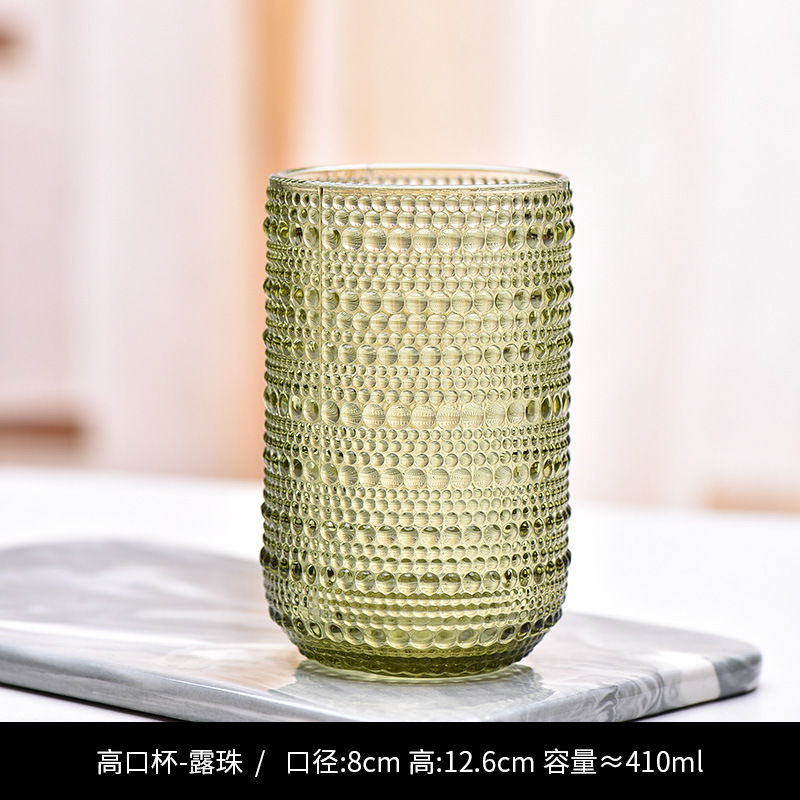 Copa de rayas verticales de vidrio retro europeo, copa de vino tinto, copa de postre alto de helado, copa de vino de frutas de uva de champán casero