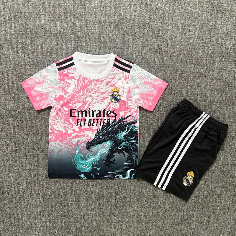 2526足球俱乐部儿童装套装特别版足球服巴西皇马巴萨短袖t恤球衣|undefined