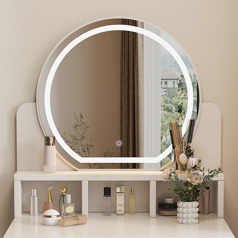 Cream-Style Bay Window Dressing Table Small Makeup Table Simple Modern Bedroom 2025 New Flip Bedside Table Integrated