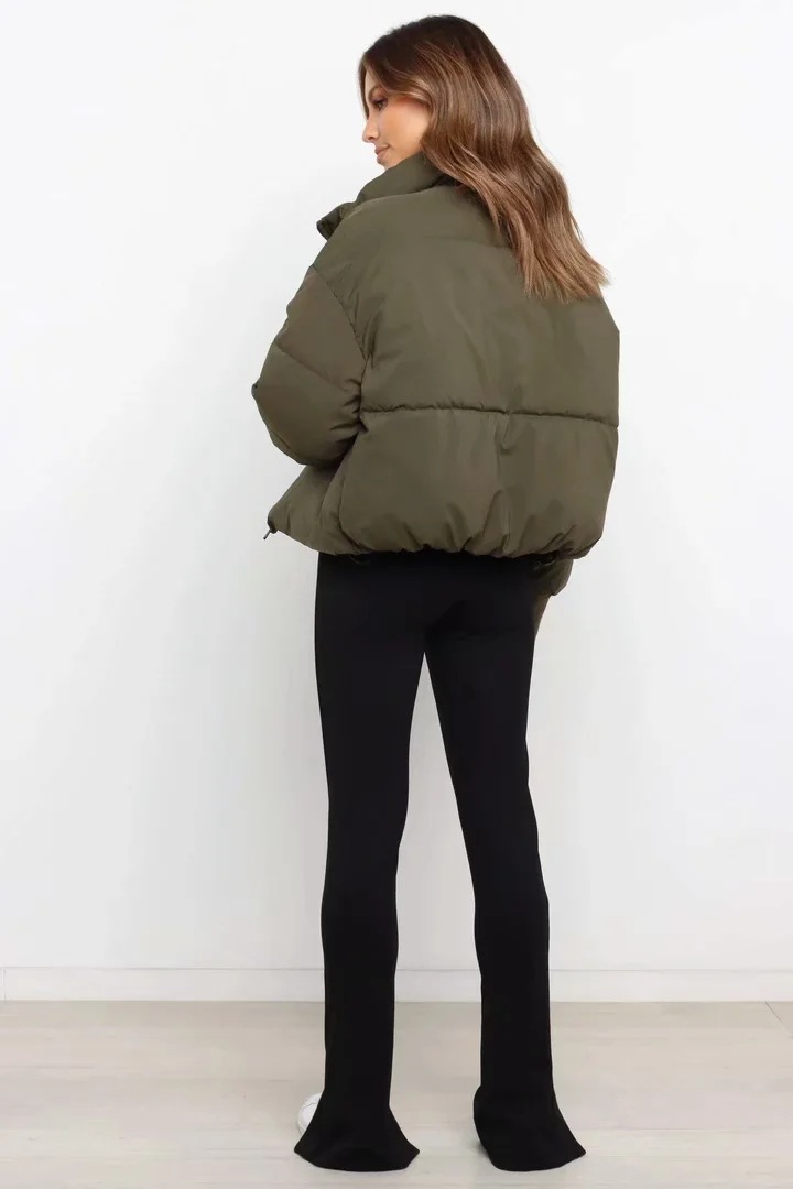 2024 Winter New Women's European Fashion Loose Slimming Warm Puffer Short Lazy Style Down Cotton Jacket_ecoleips.com