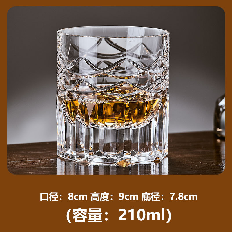 Fabricante al por mayor whisky tallado a mano pulido a mano taza de cristal tallado Rockefeller taza de vino K9 taza de cristal