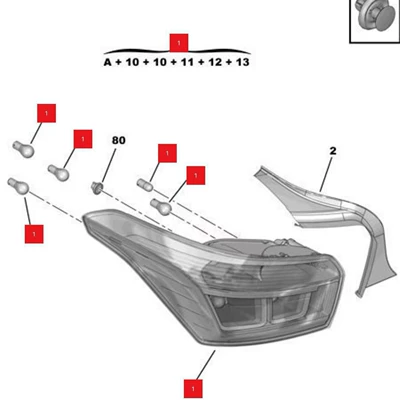 9801848280 9801848380, Tail light