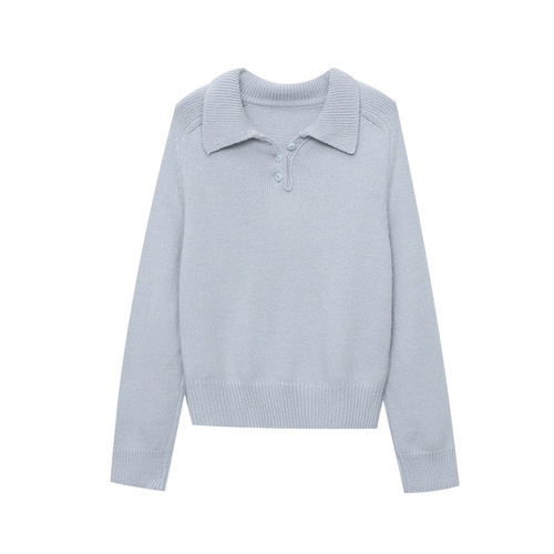 3th Morning Spring Soft and Gentle Wind Polo Collar Knitted Sweater ZY2667