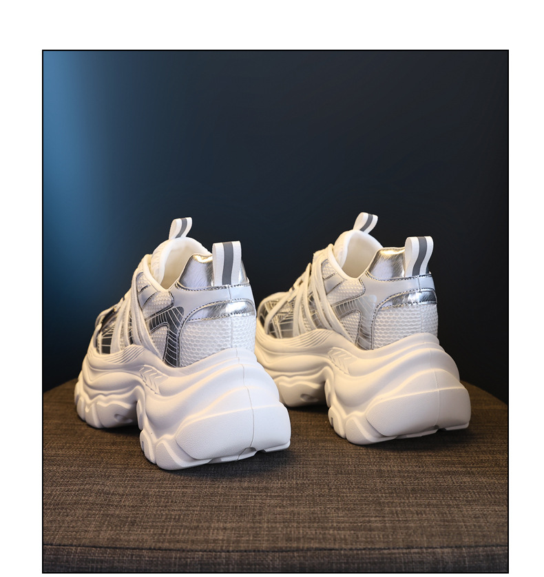 Giày sneaker nữ đế dày lưới thoáng khí phong cách bánh xốp — Màu hồng xanh lam chi tiết 20