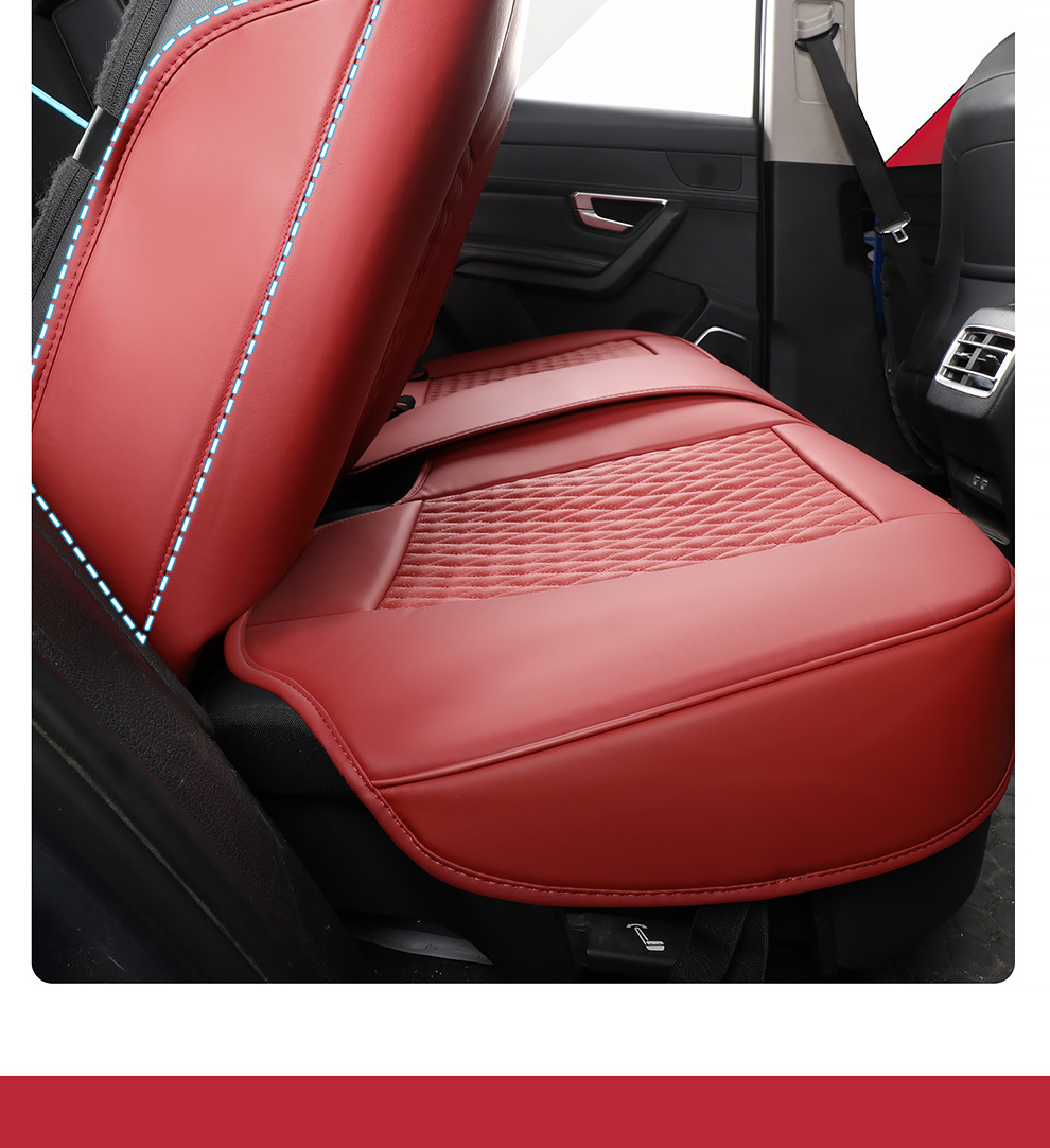 Cross-Border Export Full Leather 3D Car Seat Cushion All-Inclusive Four-Season Universal Solid Waist Perforated Car Seat Cover Car Seat Cushion