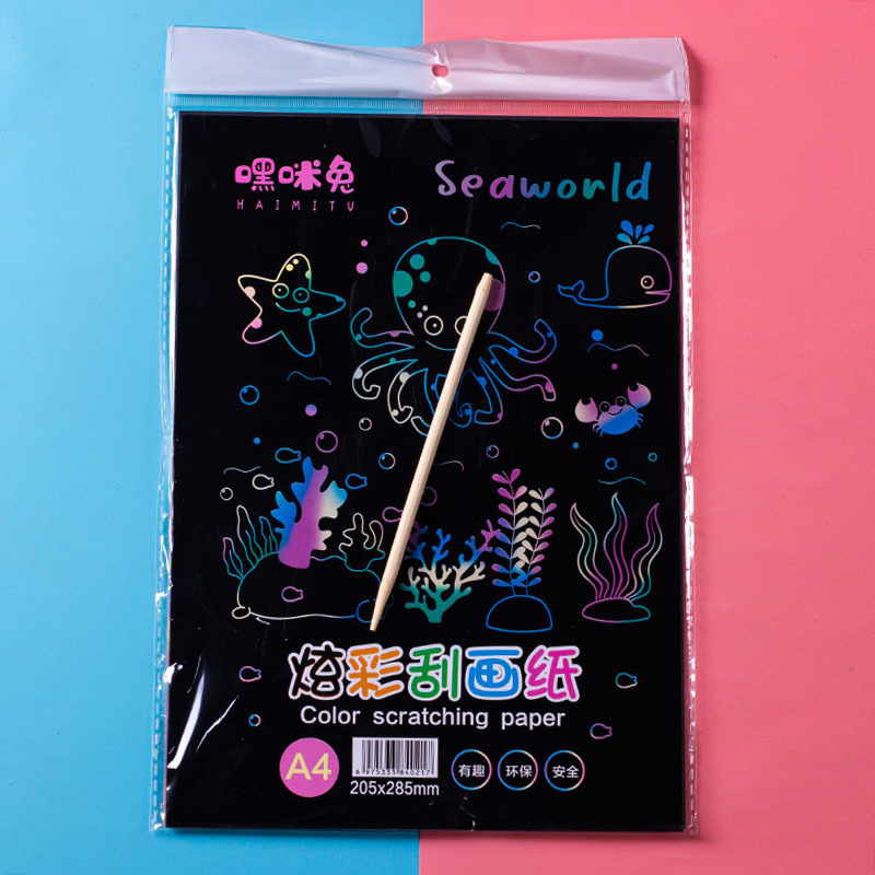 A4 colorful scratch paper Children's DIY scratch creative color scratch paper handmade scratch paper wholesale