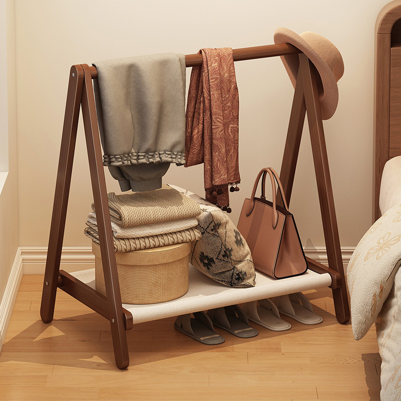 Clothes Rack for Bedroom, Floor-Standing Clothes Rack, Secondary Cleaning Coat Rack, Household Drying Rack, Storage Rack, Bedside Night Clothes Organizer