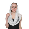 Veil for bride, lace cloak, black cream white scarf, sun protection