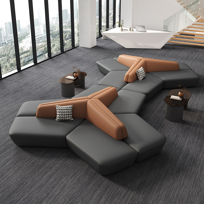 Leather Sofa for Reception Areas, Bank Rest Areas, Hotel Lobbies, Business Reception, Business Office, and Negotiation Sofa Sets Leather Sofa for Reception Areas, Bank Rest Areas, Hotel Lobbies, Business Reception, Business Office, and Negotiation Sofa Sets