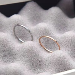 2022 New Trend Accessory Titanium Steel Fine Ring Simple Student Silver Color Unisex Couple Day-Korean INS