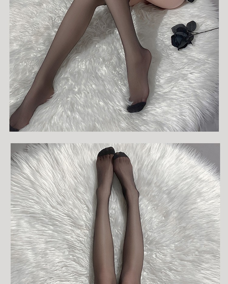 Over-the-Knee Lace Stockings for Women, Sheer Summer Style, Black, One Size — detail image 7
