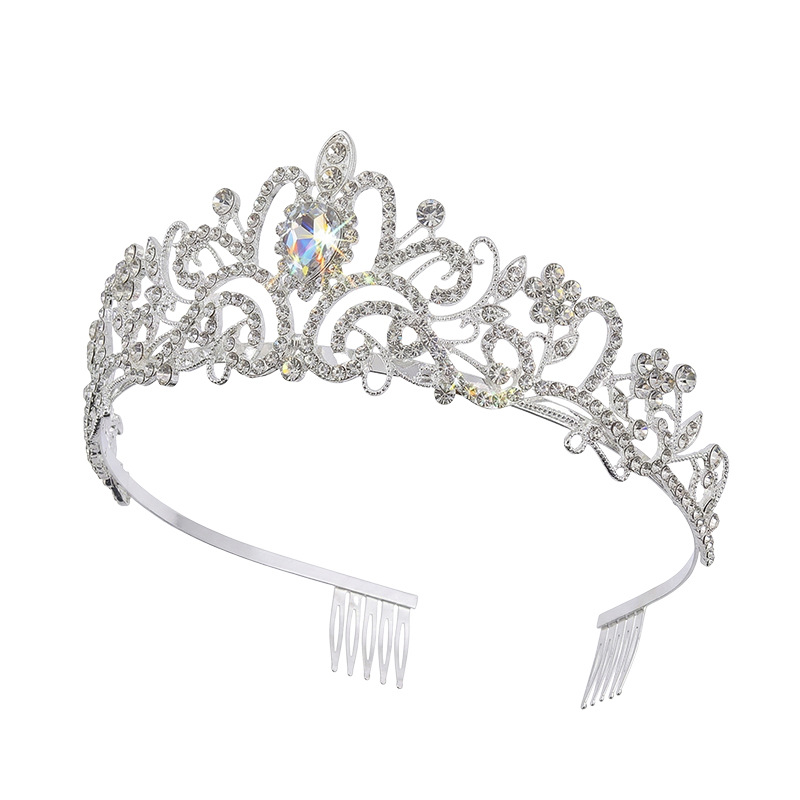 European and American Wedding Bride Crown Headwear Crystal Hair Accessories Wedding Photo Studio Queen Hair Accessories Crown Hair Hoop