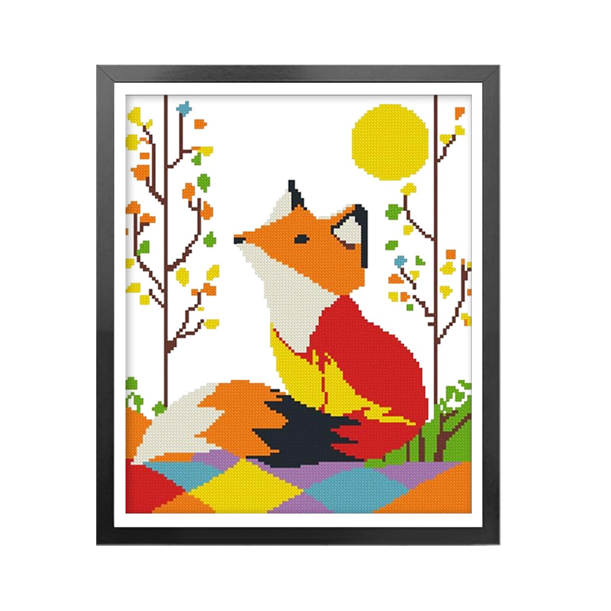 Kit de material DIY hecho a mano para decoración del hogar con estampado de zorro rojo de alta definición, ideal para bordado de punto de cruz transfronterizo, venta al por mayor directamente del fabricante. image 5