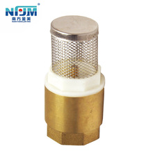 铜止回阀带底座 滤网塑芯铜内螺纹4分6分带过滤网立 式止回阀