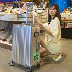 全アルミマグネシウム合金暗号箱女性スーツケース男万向輪旅行箱20インチスーツケース登ケースアルミケース