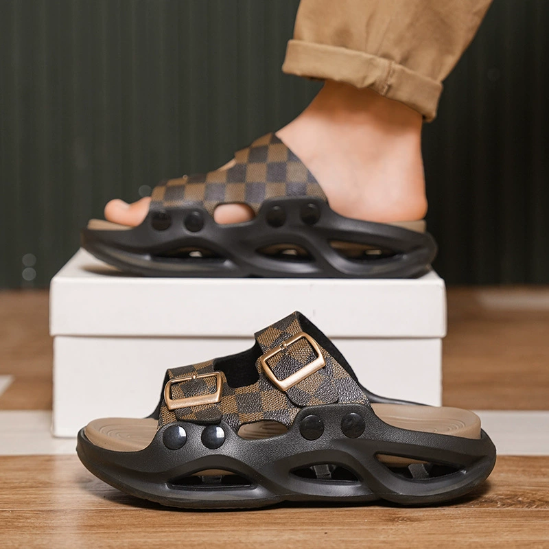 Летние ультралегкие тапочки Boken на толстой подошве 2025 года, кросс-бордерные ретро-тапочки с пряжкой, пляжная обувь для мужчин и женщин в корейском стиле