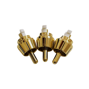 Copper RCA male gold-plated tattoo equipment tattoo machine RCA power cord plug pure copper six-seam RCA plug