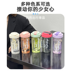 Summer High-Quality Water Cup with Straw for Women, Tea Separation, Removable Tea Infuser Cup for Men, Office Travel Cup