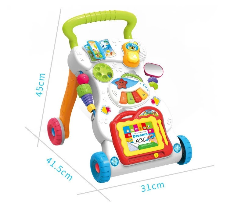 Children's music walker, protective universal toy car, anti-rollover