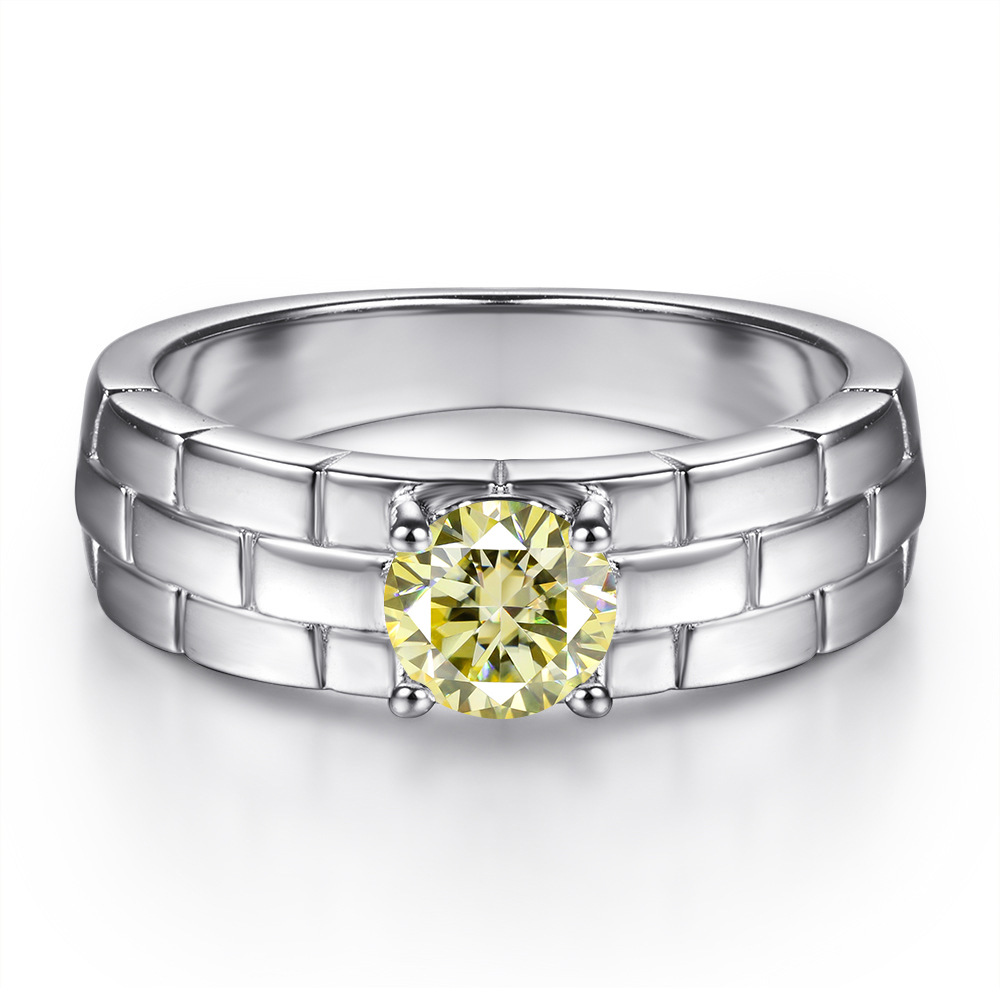 Explosiones transfronterizas 5MM0.5 quilates 925 anillo de plata esterlina creativo de moda correa de reloj con anillo de moissanita