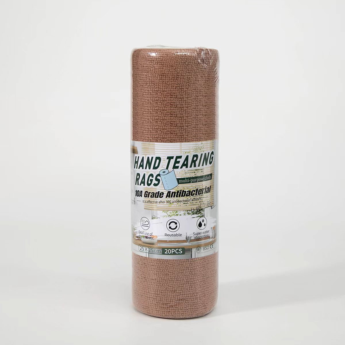 Paño de limpieza desechable de microfibra antibacteriana 10A para cocina, paño de limpieza desechable fácil de rasgar